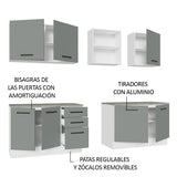 Combo completo de Cocina 240cm Blanco/Gris 60cm de Profundidad Agata Madesa 02