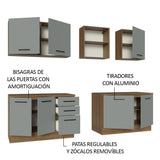 Combo completo de Cocina 240cm Marrón/Gris 60cm de Profundidad Agata Madesa 02