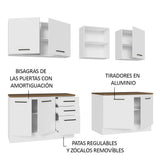 Combo completo de Cocina 240cm Blanco/Marrón 60cm de Profundidad Agata Madesa 02