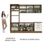 Combo completo de Cocina Agata 250 cm 7 Puertas 3 Cajones (Sin Mesada) Marrón/Blanco Madesa