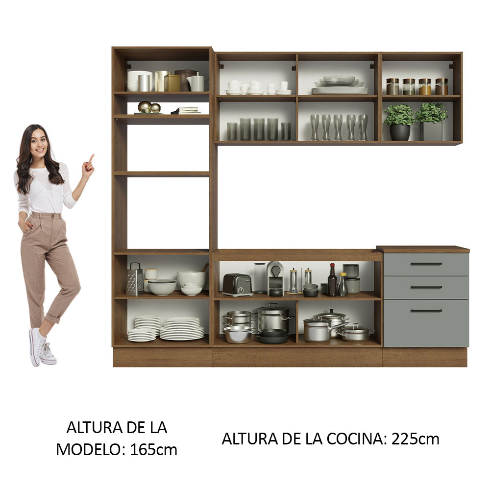 Combo completo de Cocina Madesa Agata 250cm MG 01