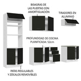 Combo de Cocina 270 cm Agata Blanco/Negro 01