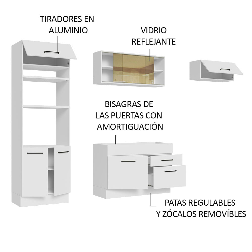 Combo completo de Cocina 270cm Agata Madesa 04 Blanco