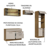 Combo completo de Cocina 270cm Marrón/Crema Agata Madesa 05