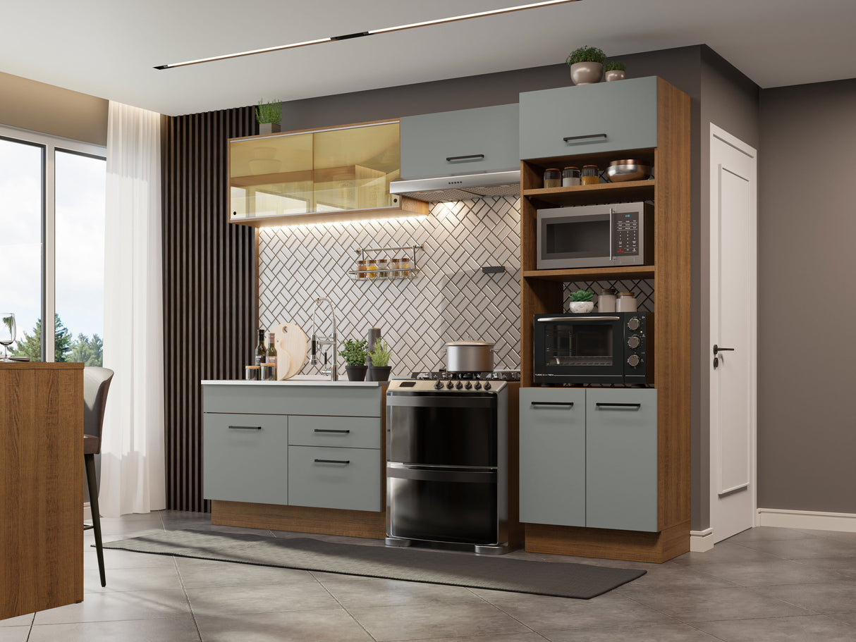 Combo de Cocina 270 cm Agata Marrón/Gris 05