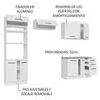 Combo completo de Cocina 270 cm 8 Puertas 3 Cajones Sin Mesada Blanco Agata Madesa 07