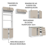 Combo completo de Cocina 270cm Blanco/Crema Agata Madesa 07
