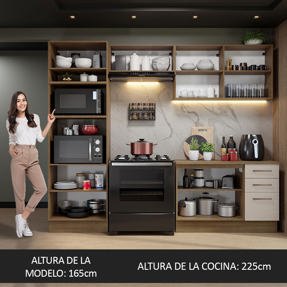 Combo de Cocina 270 cm Agata Marrón/Crema 07