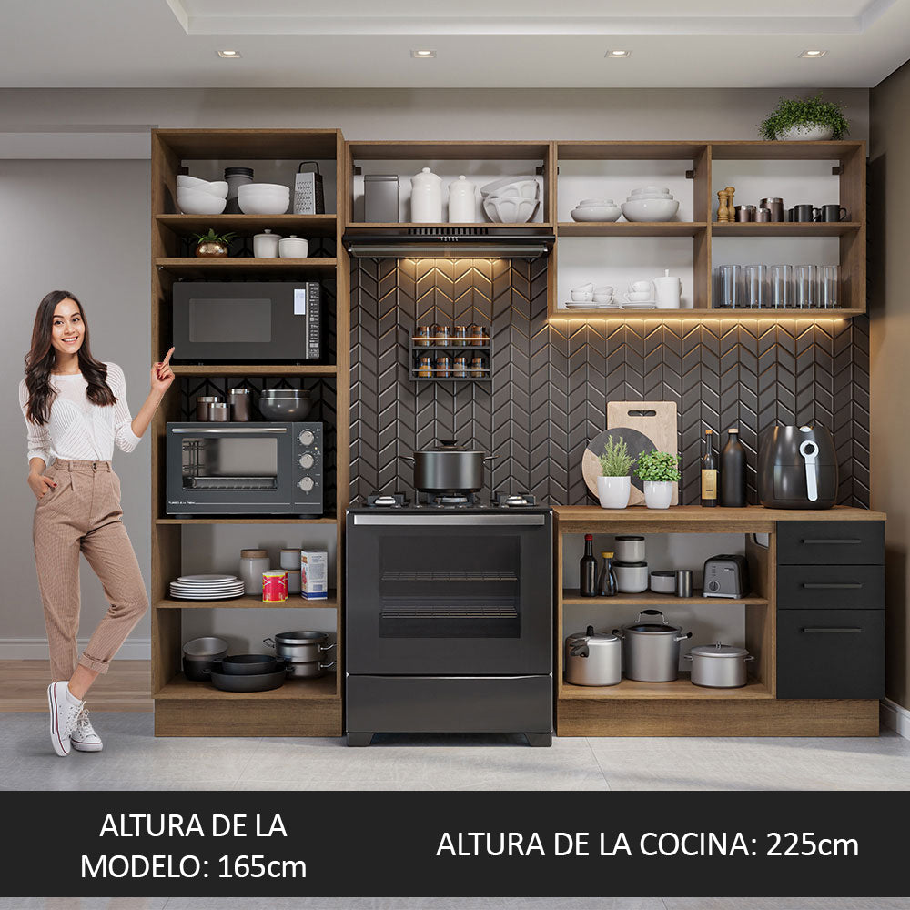 Combo de Cocina 270 cm Agata Marrón/Negro 07