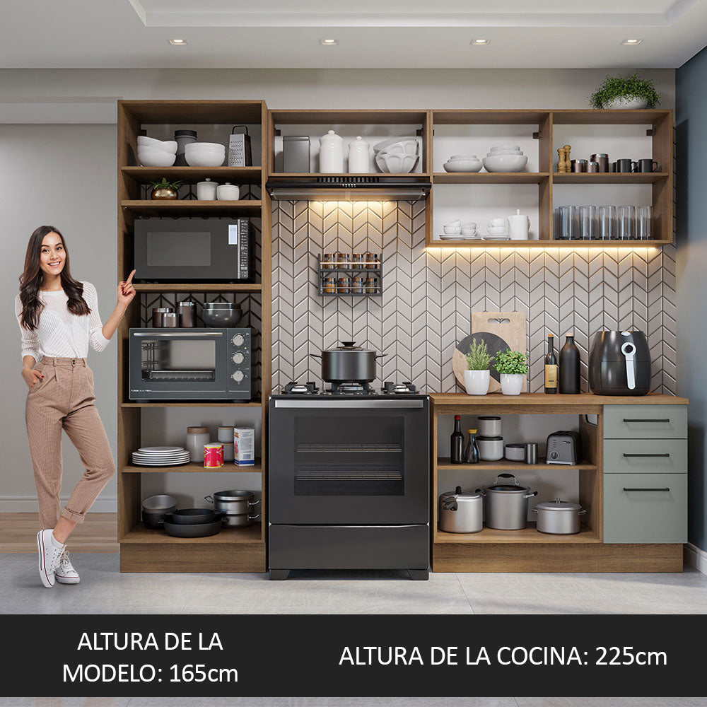 Combo de Cocina 270 cm Agata Marrón/Gris 07