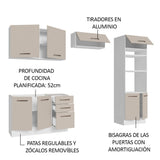 Combo completo de Cocina 270cm Blanco/Crema Agata Madesa 08