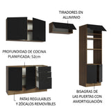 Combo de Cocina 270 cm Agata Marrón/Negro 08