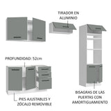 Combo completo de Cocina Madesa Agata 270cm BG 08