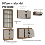 Combo completo de Cocina con Cristalero 270 cm Madesa Agata MN