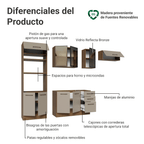 Combo completo de Cocina 270 cm Marrón/Crema Agata Madesa