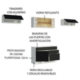 Cocina Compacta 280 cm Blanco/Negro Agata Madesa 01