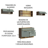 Cocina Compacta 280 cm Agata Marrón/Gris 01