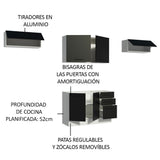 Cocina Compacta 280 cm Agata Blanco/Negro 02