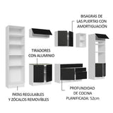 Combo Completo de Cocina 330 cm Blanco/Negro Agata Madesa 02