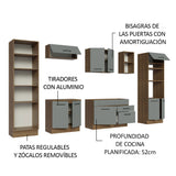Combo completo de Cocina 330cm Marrón/Gris Agata Madesa 02