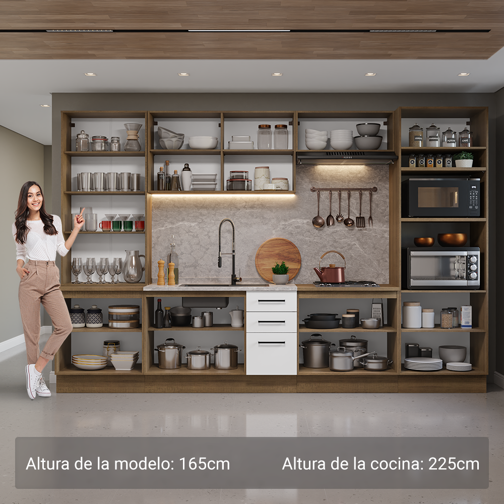 Combo completo de Cocina Madesa Agata 340cm MB 01