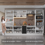 Combo completo de Cocina con Cristalero 340 cm Madesa Agata BN 01