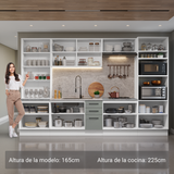 Combo completo de Cocina con Cristalero 340 cm Madesa Agata BG 01
