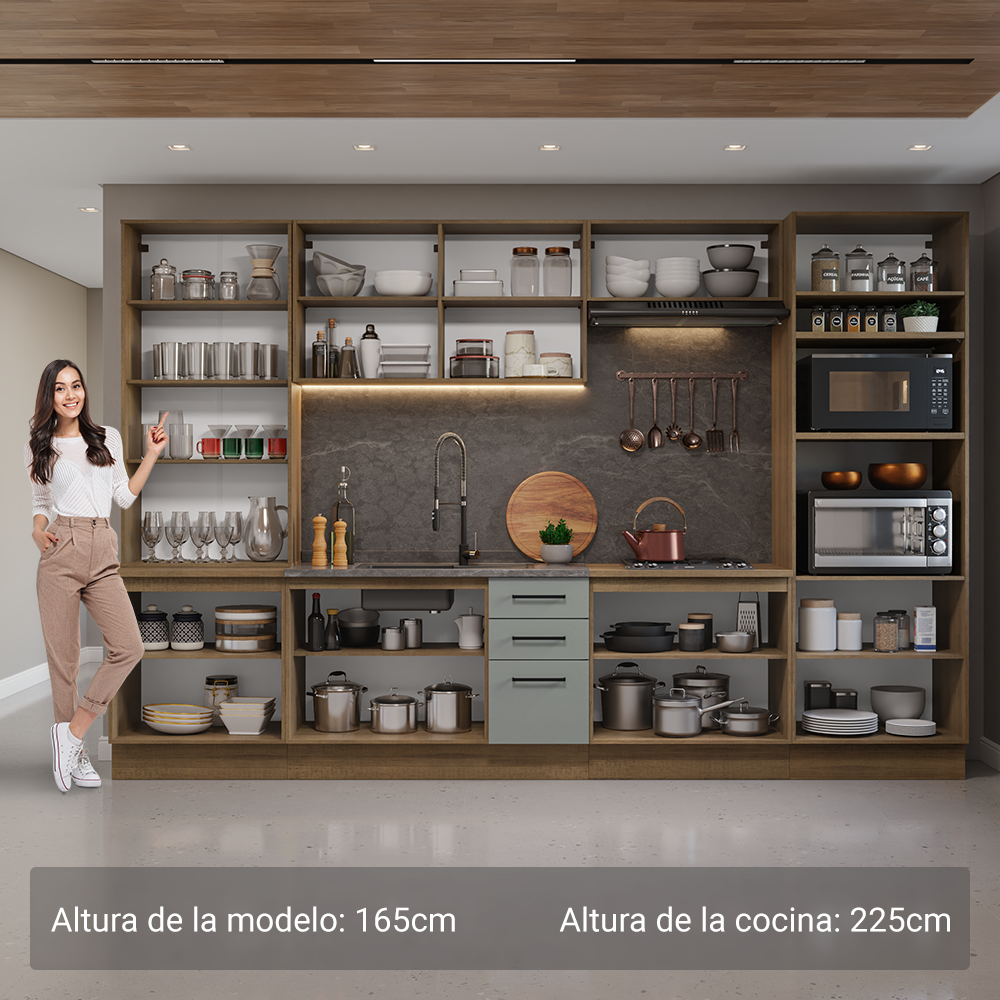 Combo completo de Cocina Madesa Agata 340cm MG 01