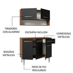 Cocina Compacta 105 cm 5 Puertas 1 Cajón Marrón/Negro Emilly Madesa
