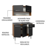 Combo de Cocina 105cm con Bacha de acero inoxidable MM/NN Emilly Madesa 04 MN