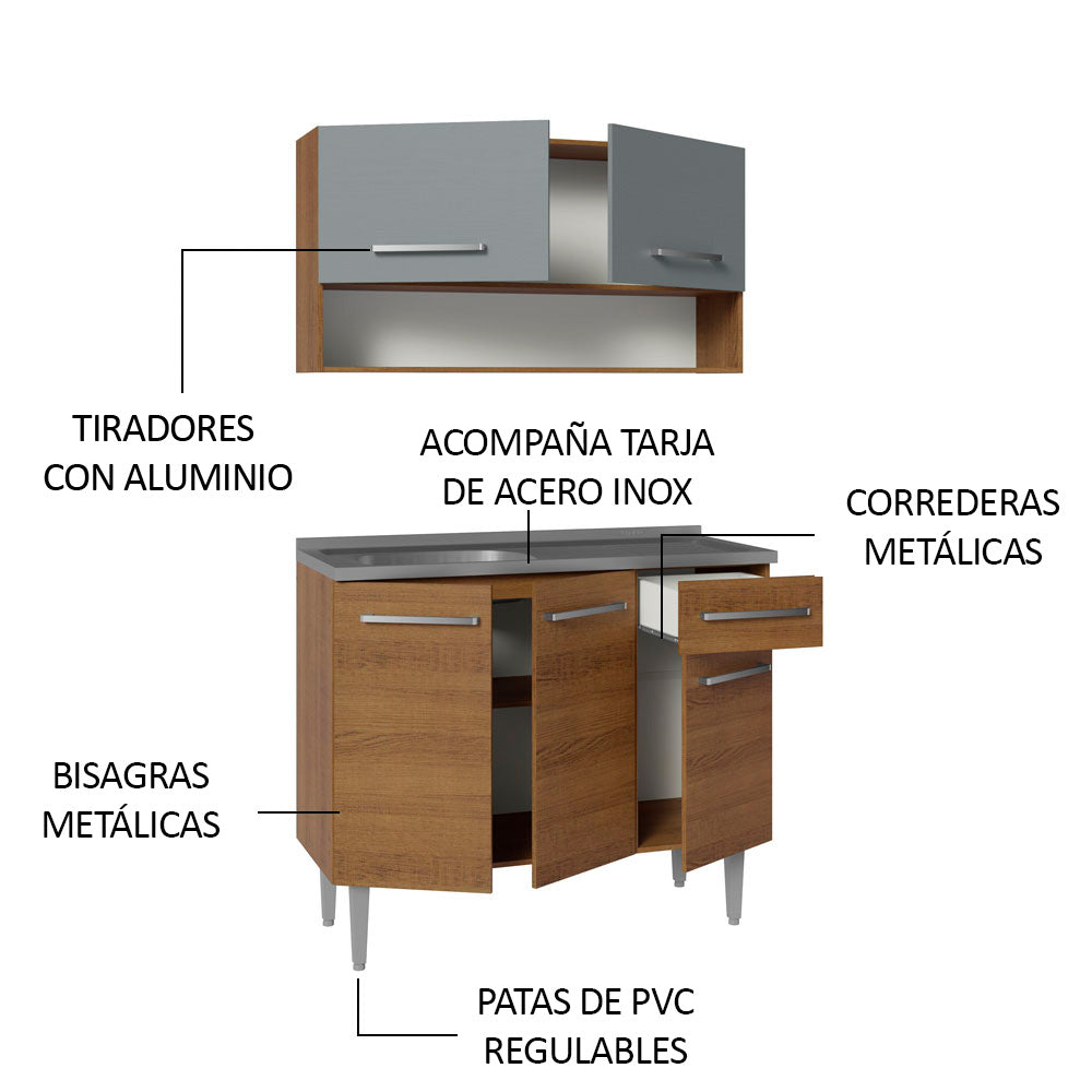Combo de Cocina 105cm con Bacha de acero inoxidable MG Emilly Madesa 04 MG