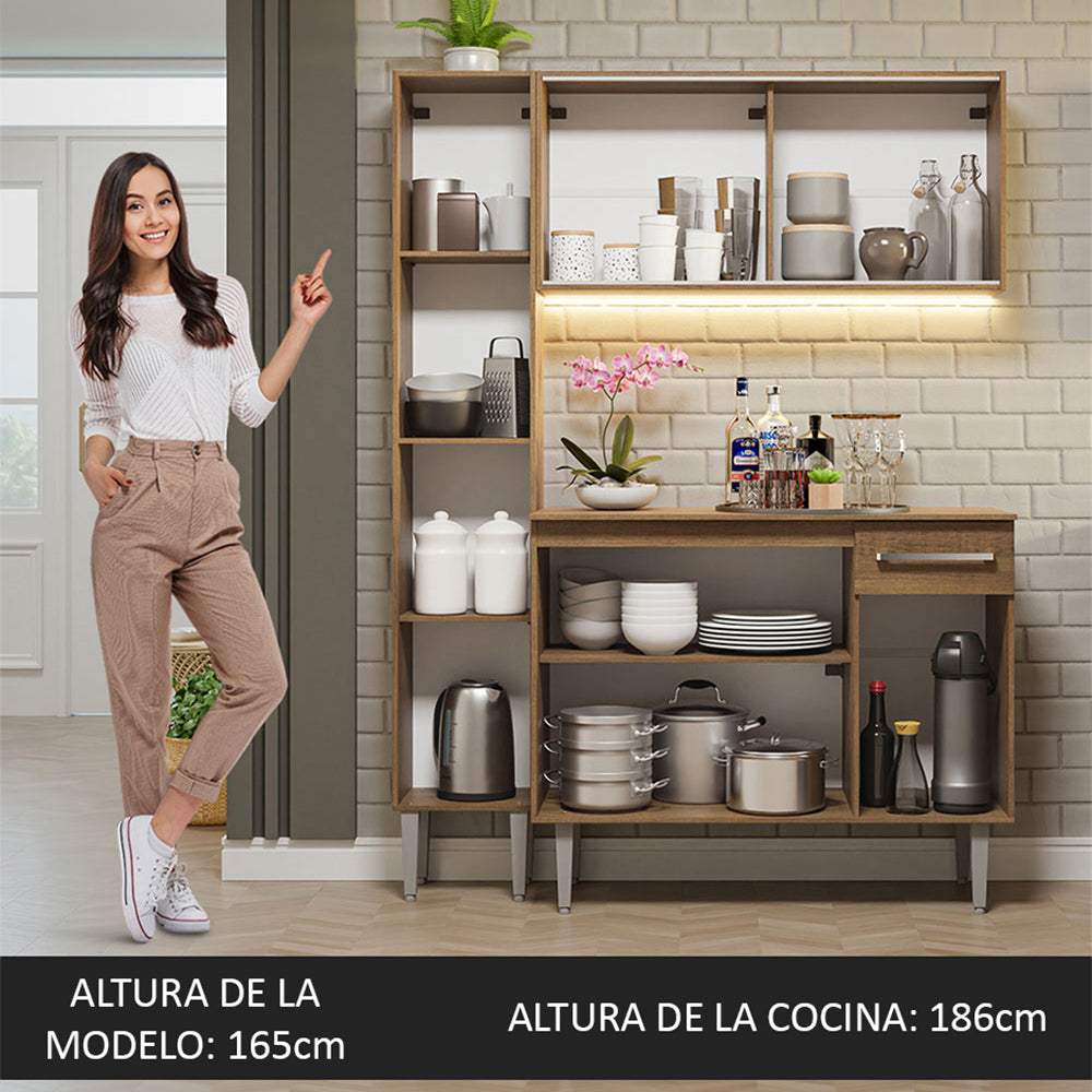 Combo de Cocina 137cm Sin Bacha de acero inoxidable Emilly Madesa 06