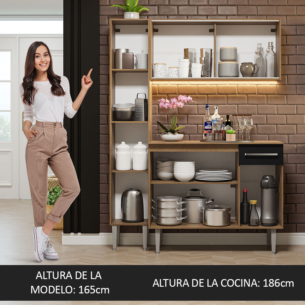 Combo de Cocina 137cm Sin Bacha de acero inoxidable Emilly Madesa 06 MN