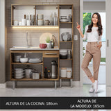 Combo de Cocina 137cm Con Bacha de acero inoxidable Emilly Madesa 08