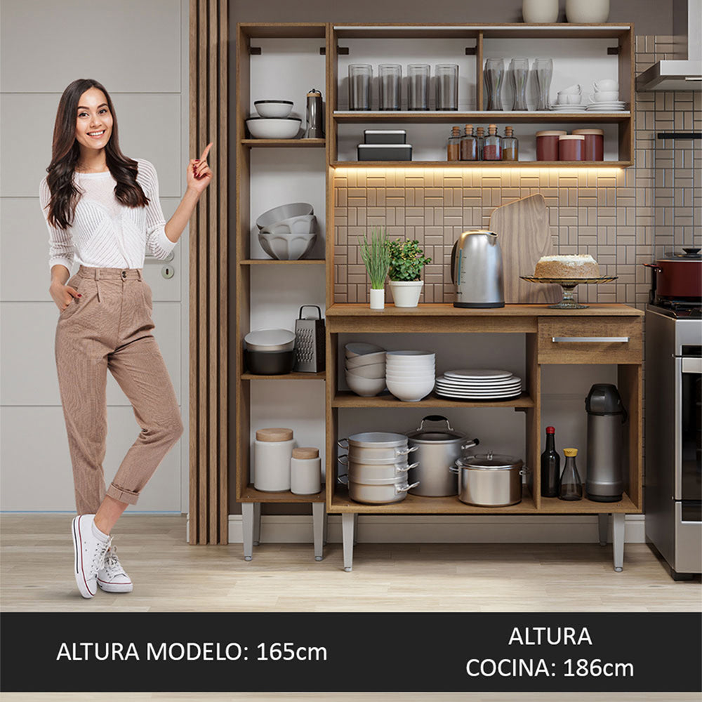 Combo de Cocina 137cm Sin Mesón De Acero Emilly Madesa 09