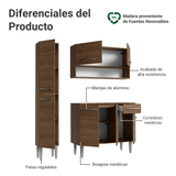 Cocina Compacta 137 cm Emilly Rustic 012