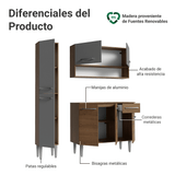 Cocina Compacta 137 cm Emilly Marrón/Gris 012