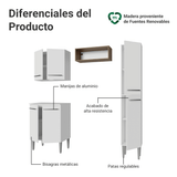 Cocina Compacta 156 cm Emilly Blanco/Marrón 02