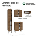 Cocina Compacta 156 cm Emilly Marrón 03