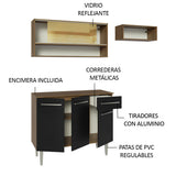 Combo de Cocina Compacta 165cm Marrón/Negro Emilly Madesa 02