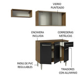 Combo de Cocina Compacta 165cm Marrón/Negro Emilly Madesa 03