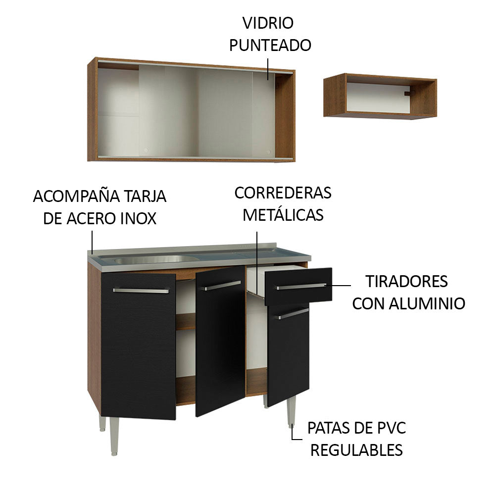 Combo de Cocina Madesa Emilly Con Bacha de acero inoxidable M 5
