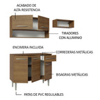 Cocina Compacta 165 cm 5 Puertas 1 Cajón Marrón Emilly Madesa