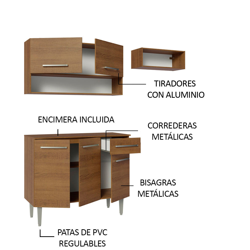 Combo de Cocina Madesa Emilly 165cm MM