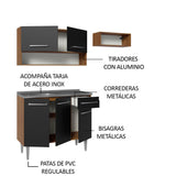 Combo de Cocina 165cm con Bacha de acero inoxidable MM/NN Emilly Madesa 09 MN