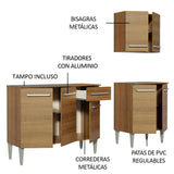 Combo de Cocina 169cm Emilly Free Madesa 01 - Marrón