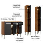 Cocina Compacta 169 cm 7 Puertas 1 Cajón Marrón/Negro Emilly Madesa 02