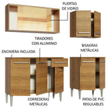 Combo de Cocina 169cm Emilly Drive Madesa 04 - Marrón
