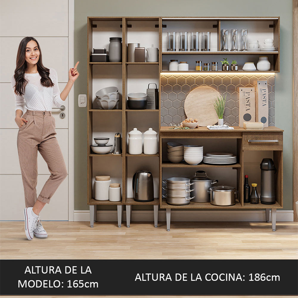 Combo de Cocina 169cm Sin Bacha de acero inoxidable Emilly Madesa 13