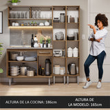Cocina Compacta con Bacha 169 cm Emilly Marrón 14